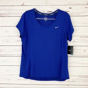 Nike Dri-Fit Contour Running Tee Blue XL
